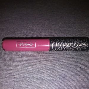 Bright pink Kat Von D lipstick